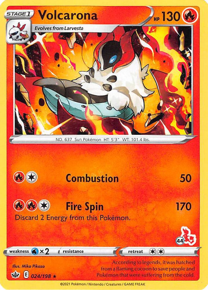 Volcarona - 024/198 (#44 Cinderace Stamped) card image