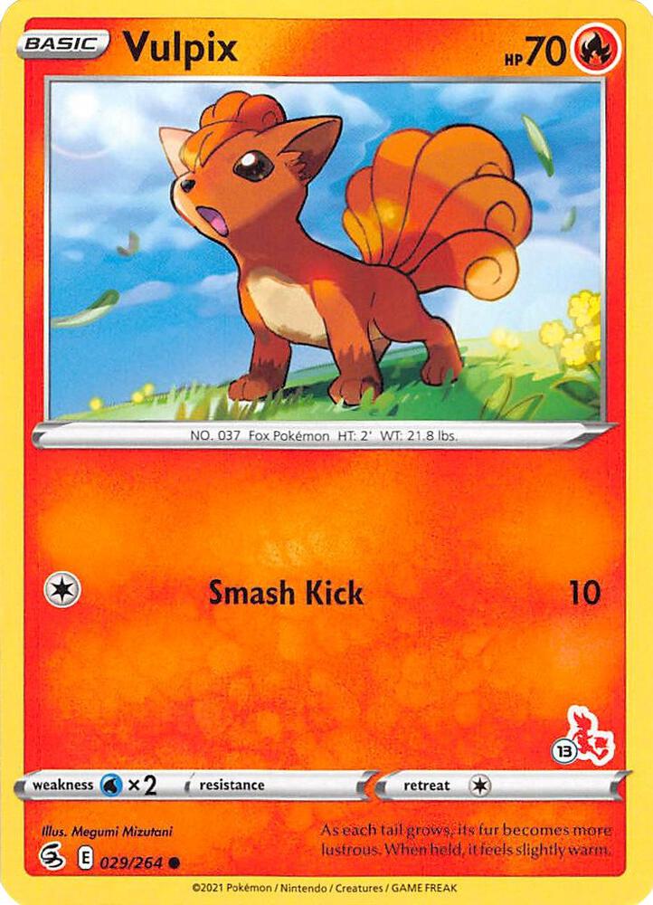 Vulpix - 029/264 (#13 Cinderace Stamped) card image