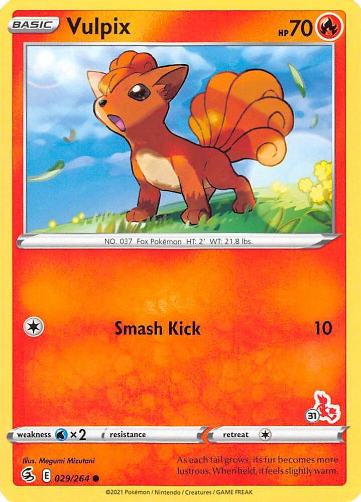Vulpix - 029/264 (#31 Cinderace Stamped) card image