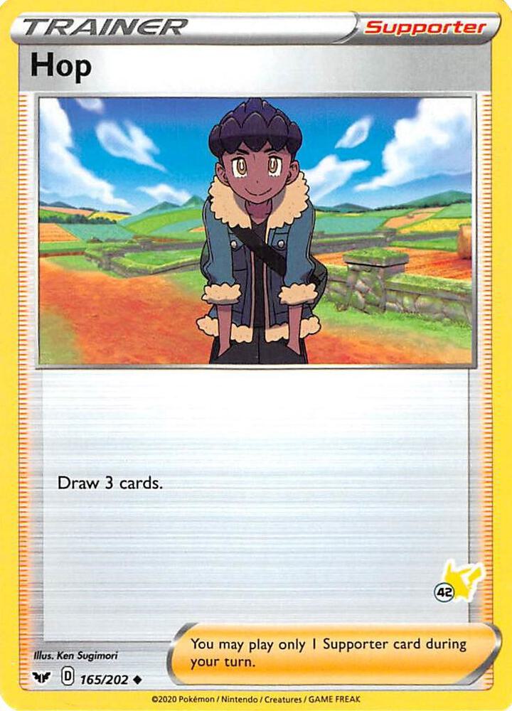 Hop - 165/202 (#42 Pikachu Stamped) card image