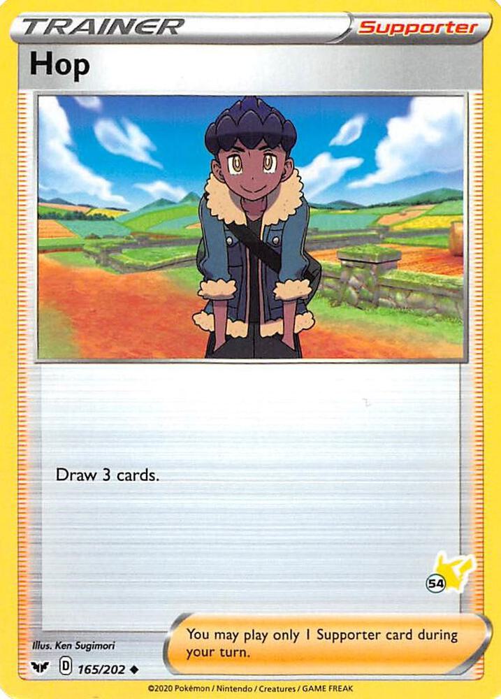 Hop - 165/202 (#54 Pikachu Stamped) card image