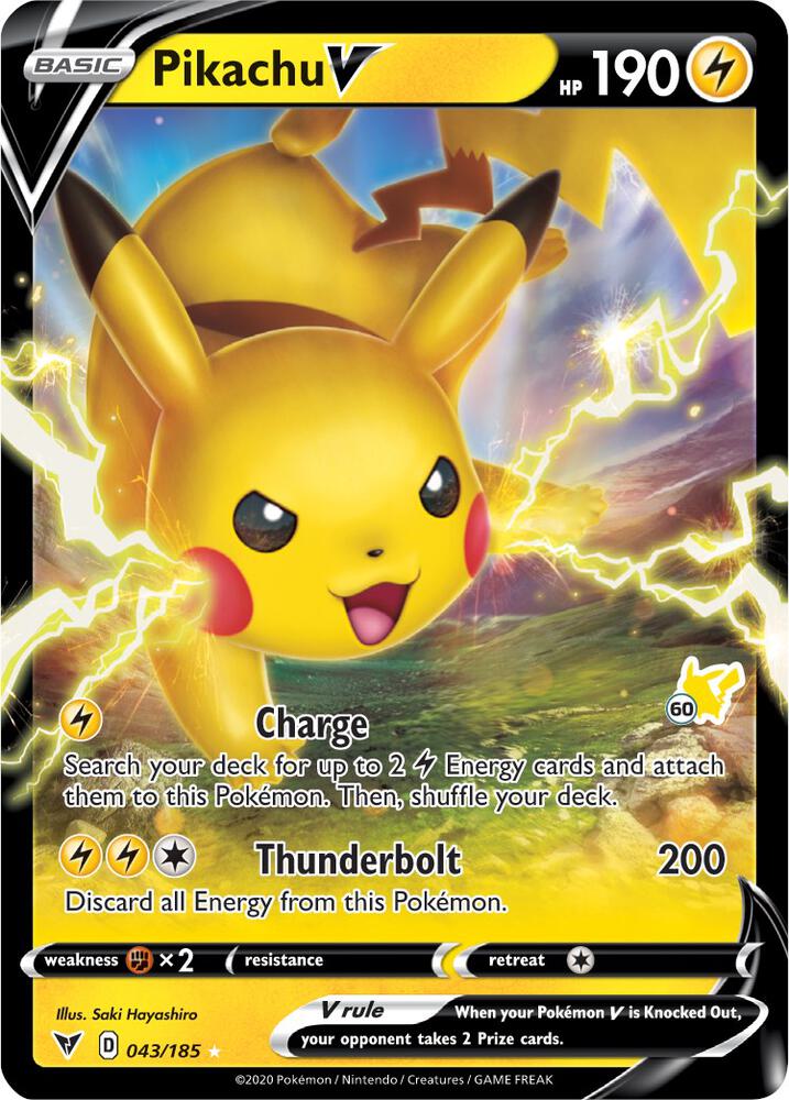 Pikachu V - 043/185 (#60 Pikachu Stamped) card image