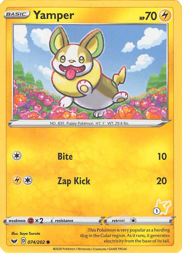 Yamper - 074/202 (#1 Pikachu Stamped) card image