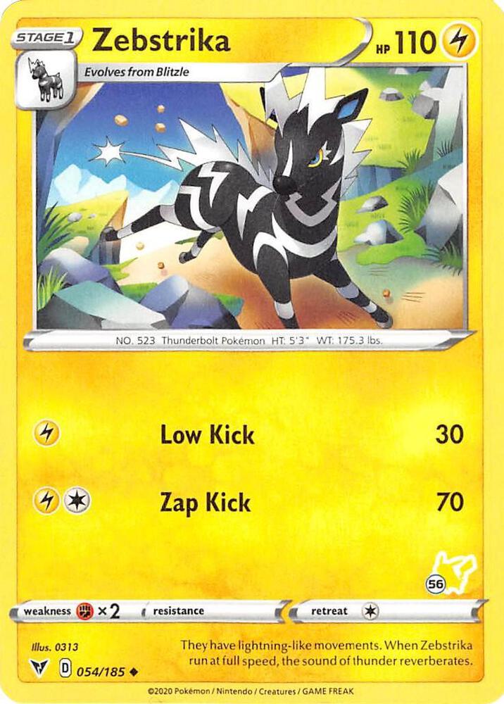Zebstrika - 054/185 (#56 Pikachu Stamped) card image