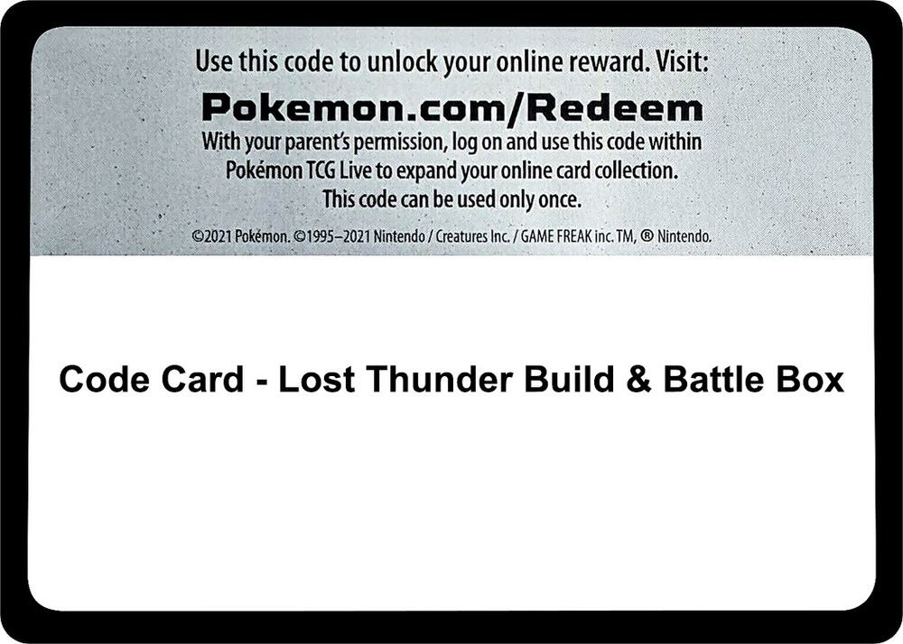 Code Card - Lost Thunder Build & Battle Box card image