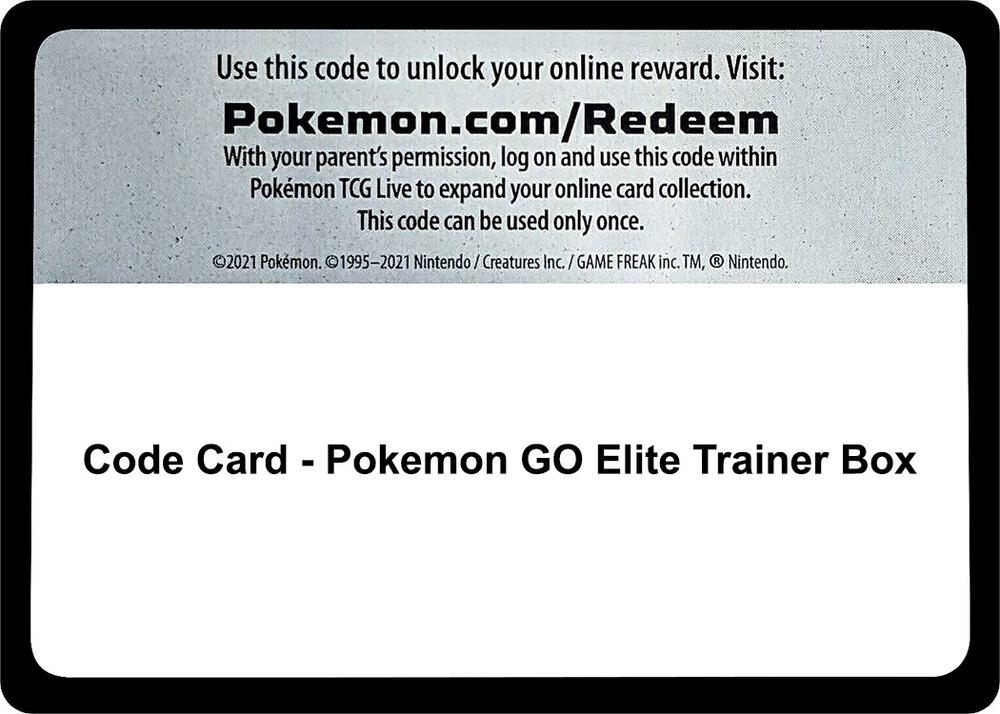Code Card - Pokemon GO Elite Trainer Box card image