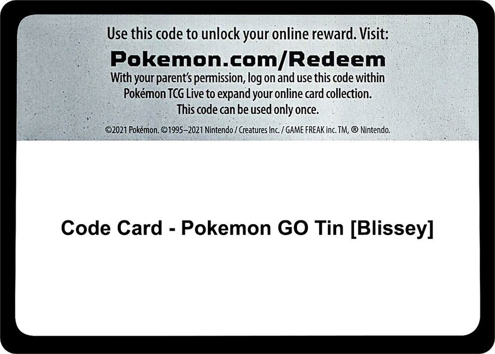 Code Card - Pokemon GO Tin [Blissey] card image