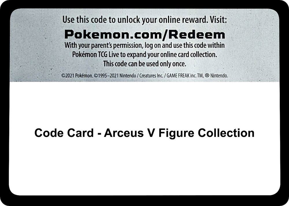 Code Card - Arceus V Figure Collection card image