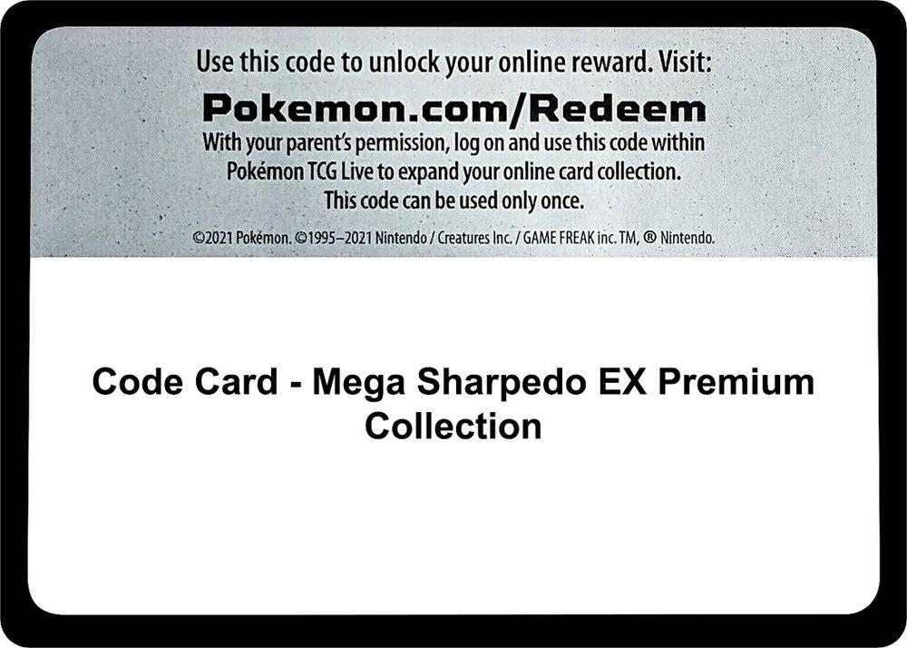 Code Card - Mega Sharpedo EX Premium Collection card image