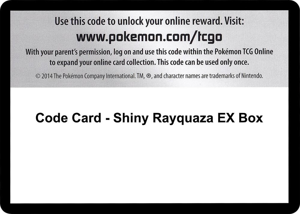 Code Card - Shiny Rayquaza EX Box card image