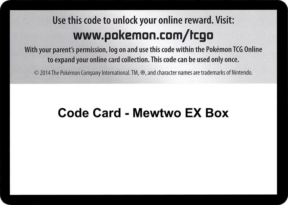 Code Card - Mewtwo EX Box card image