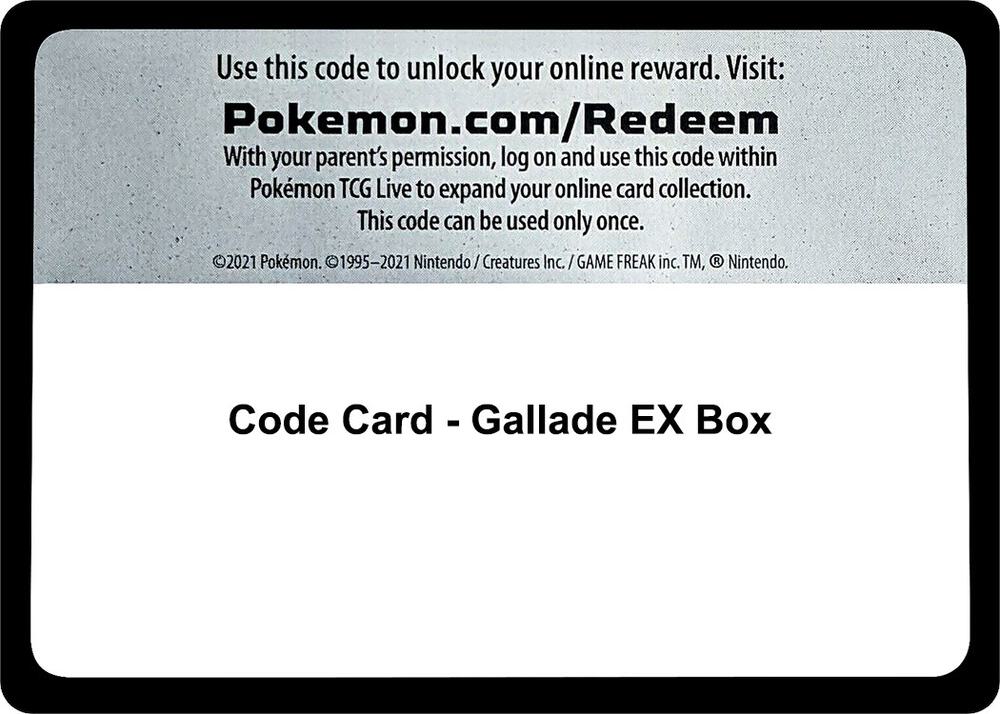 Code Card - Gallade EX Box card image