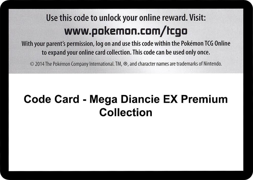 Code Card - Mega Diancie EX Premium Collection card image