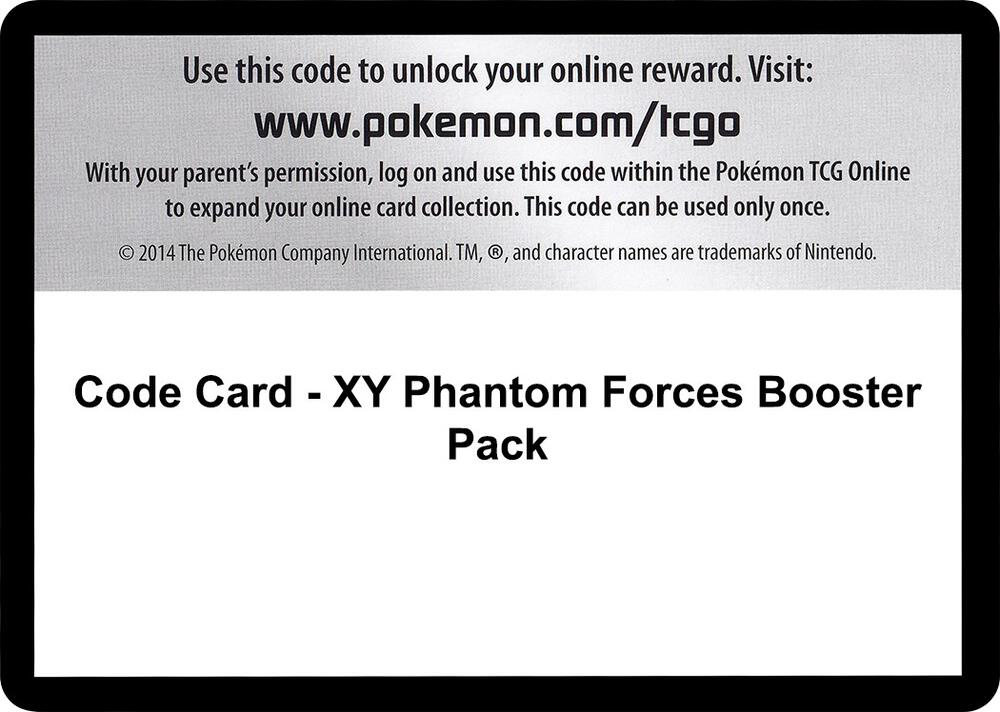 Code Card - XY Phantom Forces Booster Pack card image