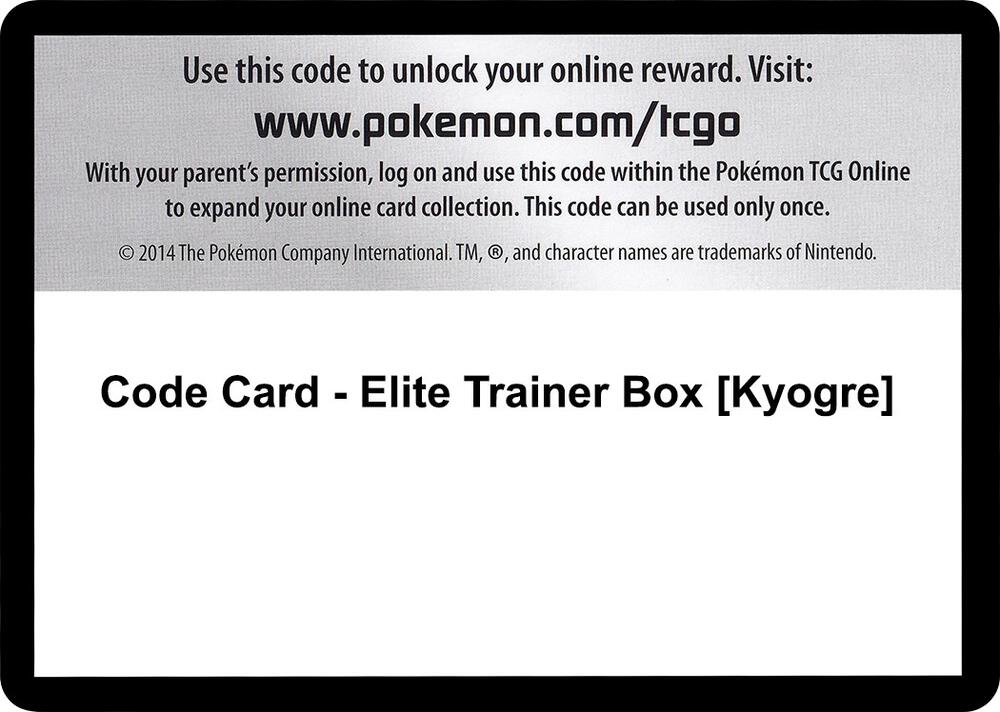 Code Card - Elite Trainer Box [Kyogre] card image