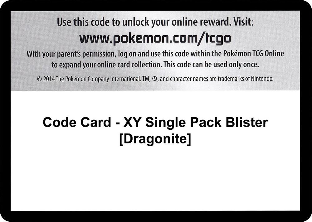Code Card - XY Single Pack Blister [Dragonite] card image