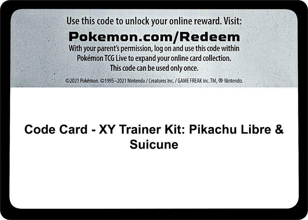 Code Card - XY Trainer Kit: Pikachu Libre & Suicune card image