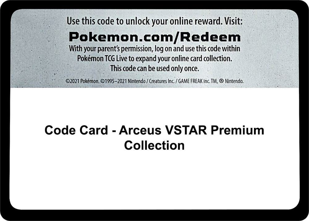 Code Card - Arceus VSTAR Premium Collection card image