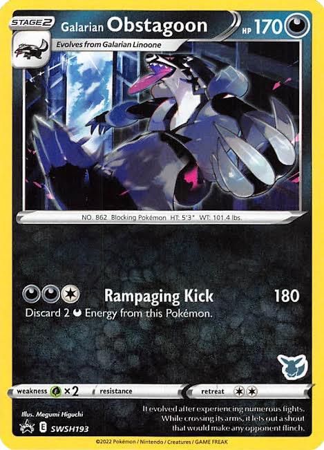 Galarian Obstagoon - SWSH193 (Eevee Stamped) card image