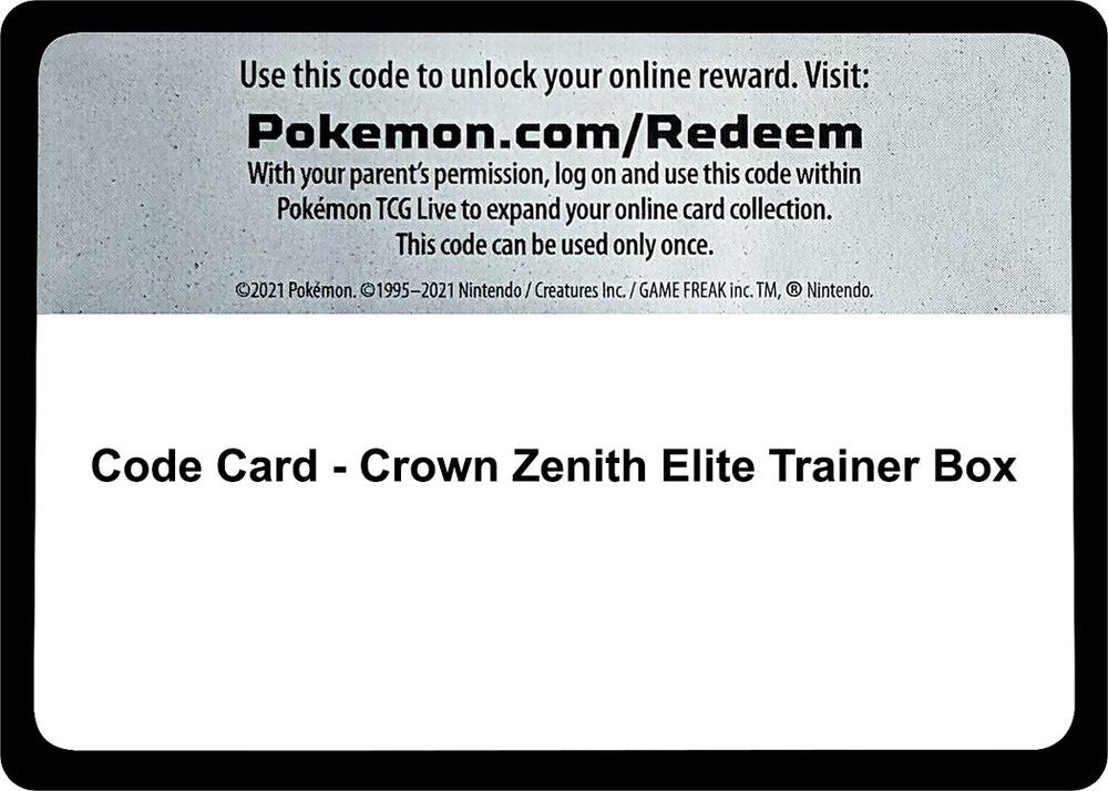Code Card - Crown Zenith Elite Trainer Box card image
