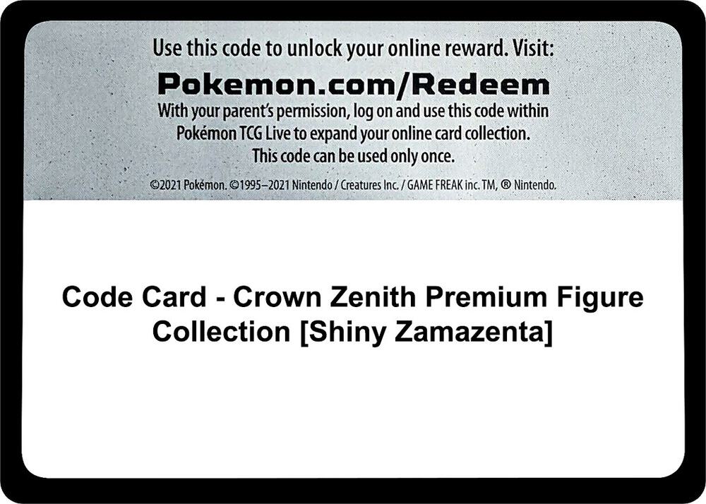 Code Card - Crown Zenith Premium Figure Collection [Shiny Zamazenta] card image