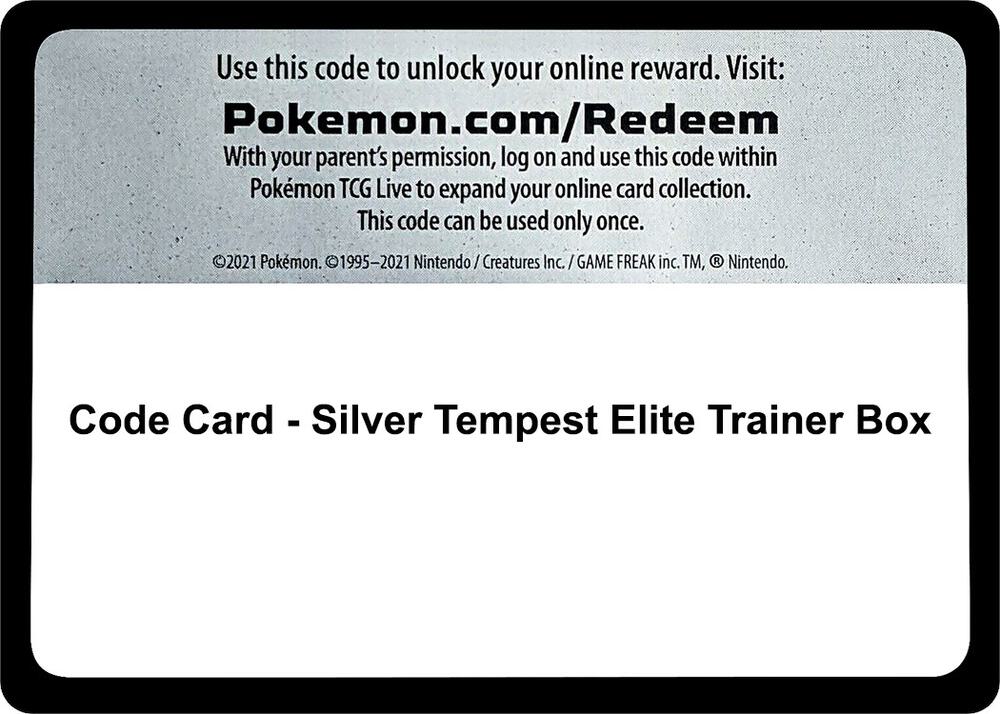 Code Card - Silver Tempest Elite Trainer Box card image
