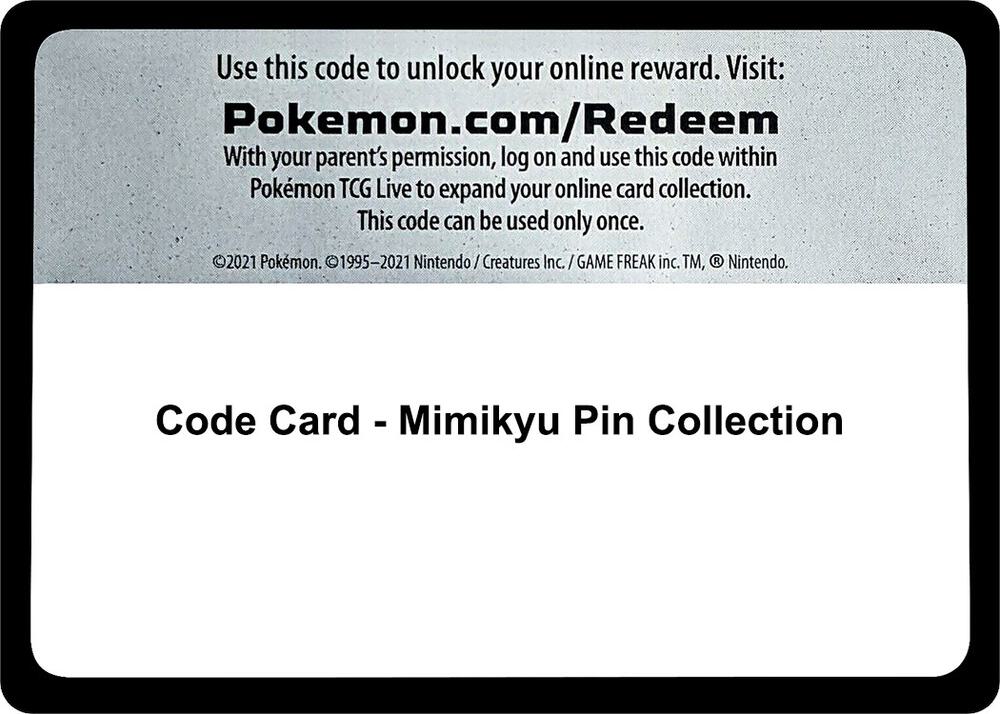 Code Card - Mimikyu Pin Collection card image