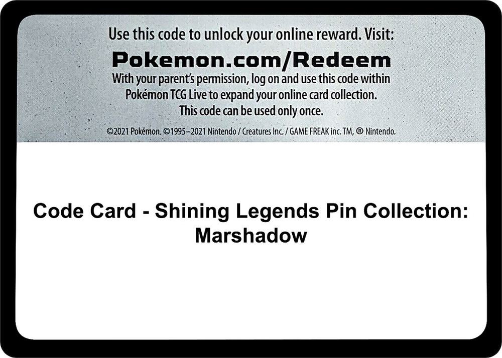 Code Card - Shining Legends Pin Collection: Marshadow card image