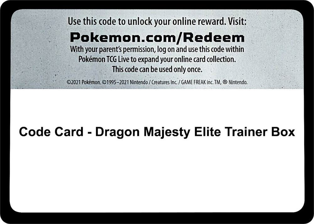Code Card - Dragon Majesty Elite Trainer Box card image