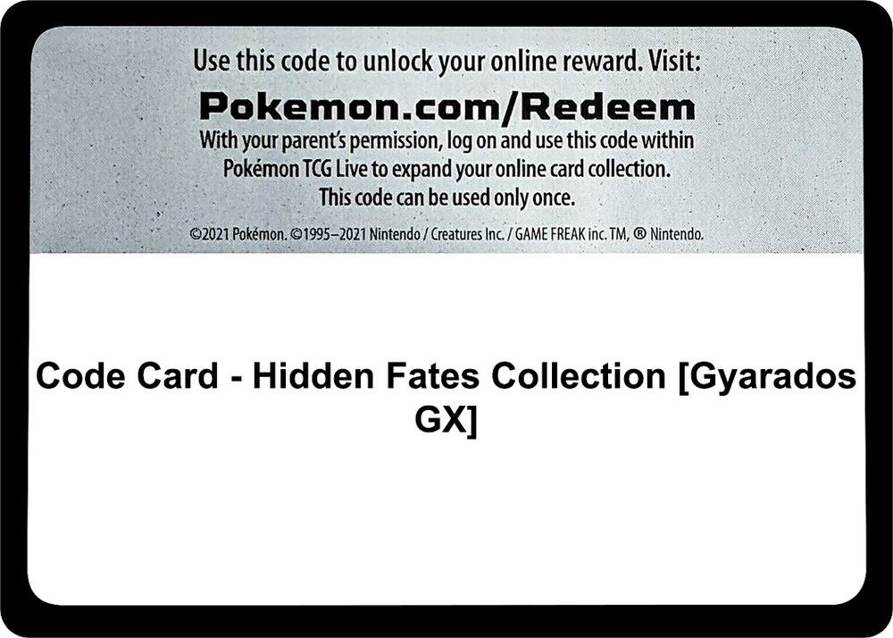 Code Card - Hidden Fates Collection [Gyarados GX] card image