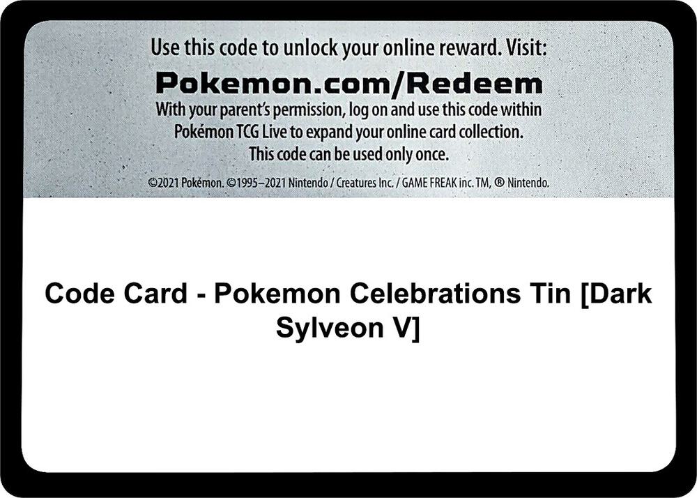 Code Card - Pokemon Celebrations Tin [Dark Sylveon V] card image