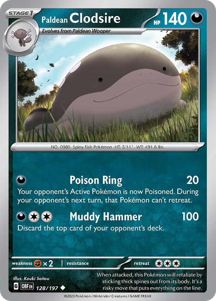 Paldean Clodsire - 128/197 card image