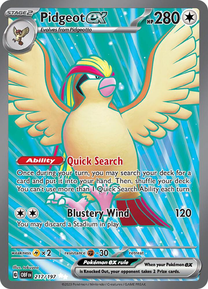 Pidgeot ex - 217/197 card image