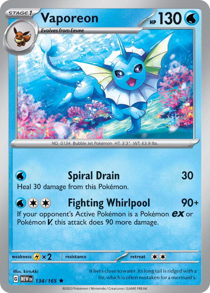 Vaporeon card image