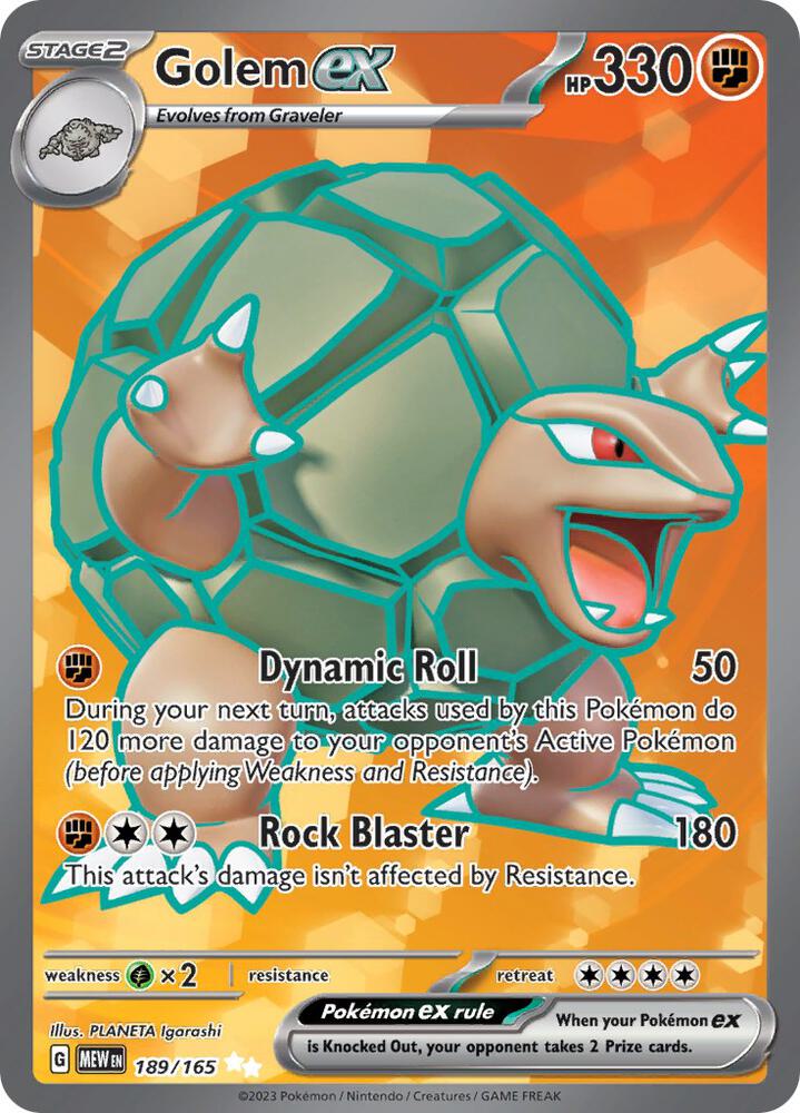 Golem ex - 189/165 card image