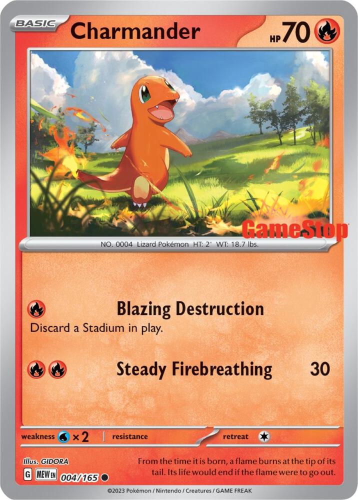 Charmander - 004/165 (GameStop Exclusive) card image