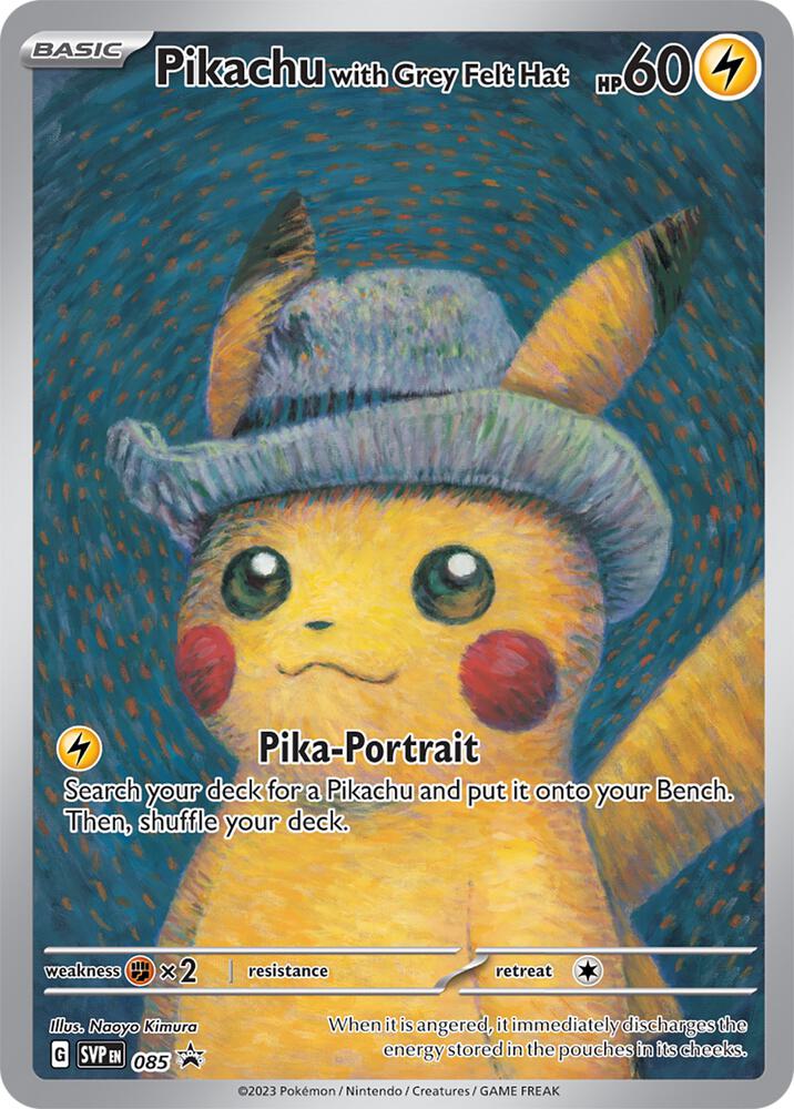 Pikachu with Grey Felt Hat card image
