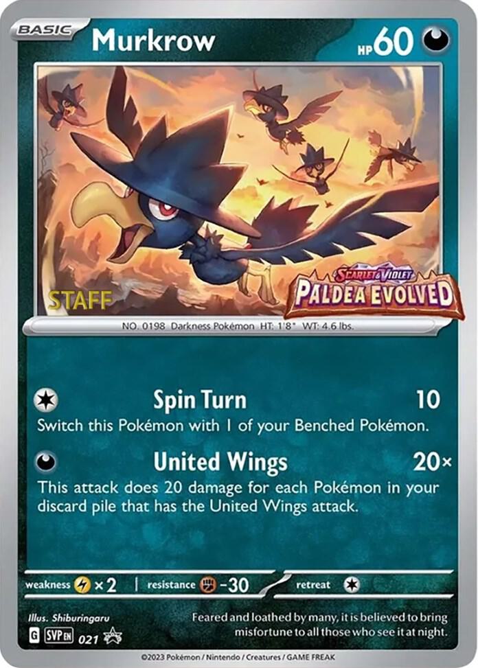 Murkrow - 021 (Prerelease) [Staff] card image