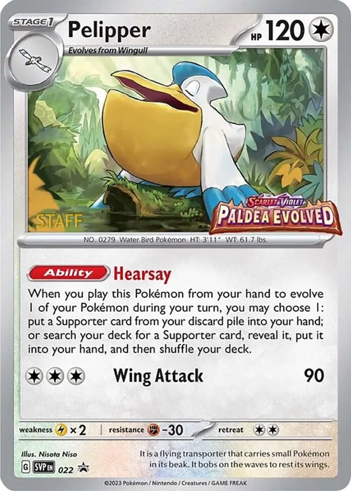 Pelipper - 022 (Prerelease) [Staff] card image
