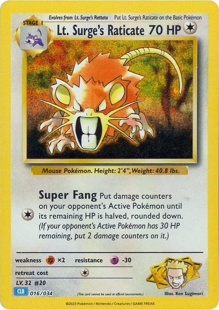 Lt. Surge's Raticate card image