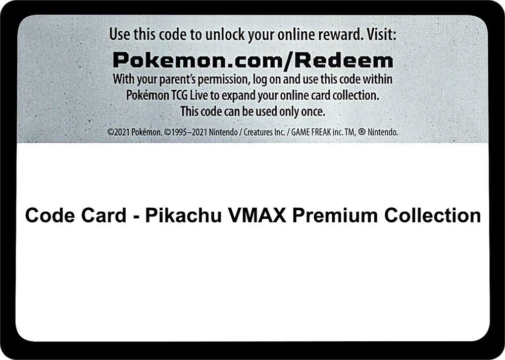 Code Card - Pikachu VMAX Premium Collection card image