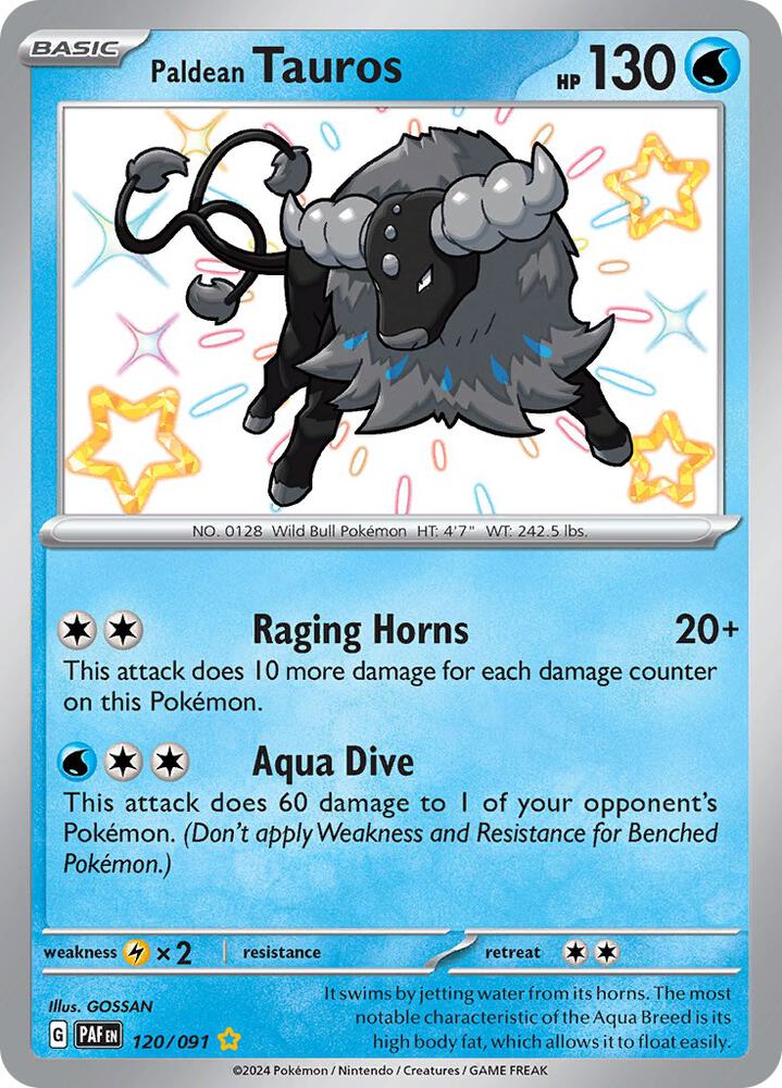Paldean Tauros - 120/091 card image