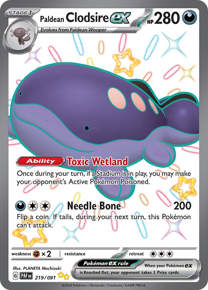 Paldean Clodsire ex - 219/091 card image
