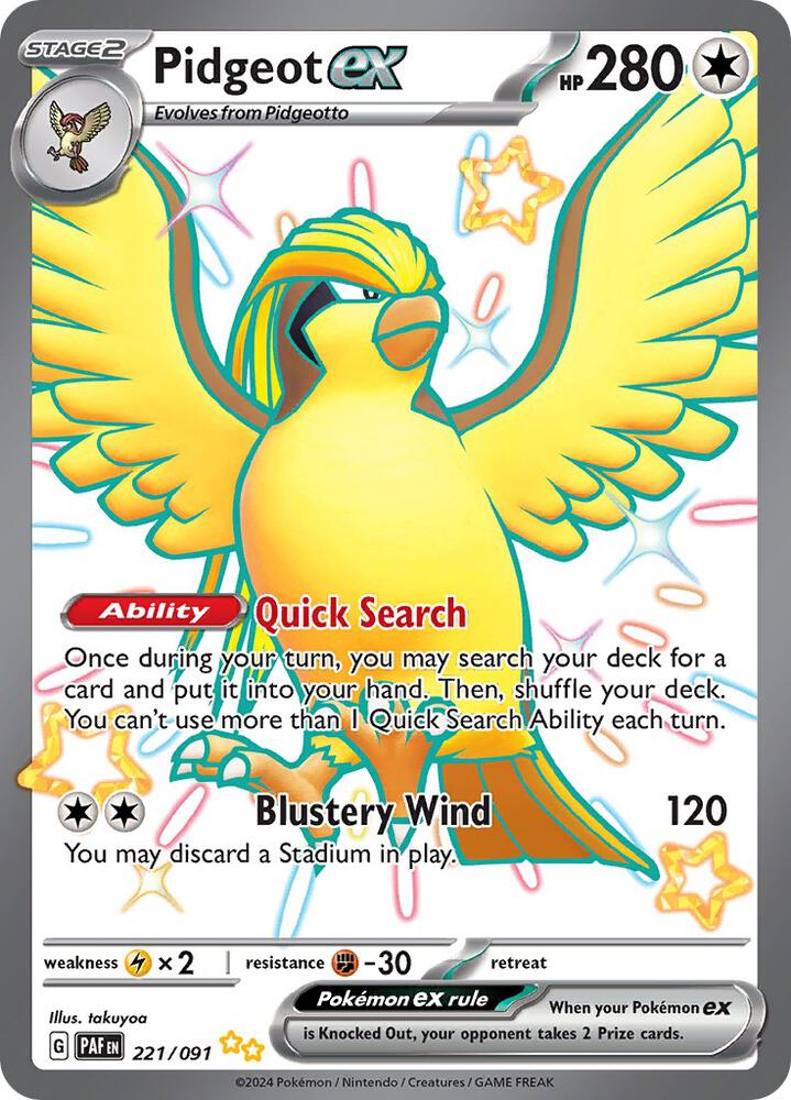 Pidgeot ex card image