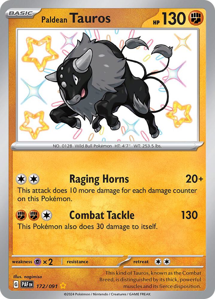 Paldean Tauros - 172/091 card image
