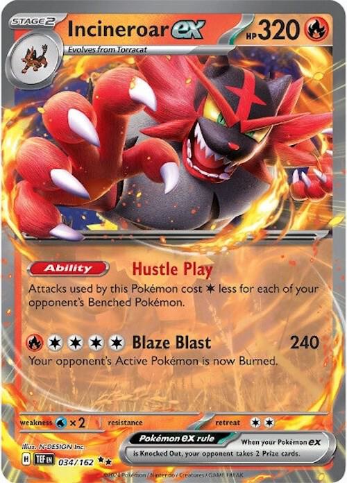 Incineroar ex - 034/162 card image