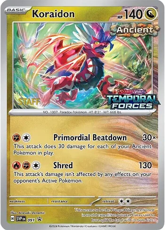 Koraidon - 091 (Prerelease) [Staff] card image