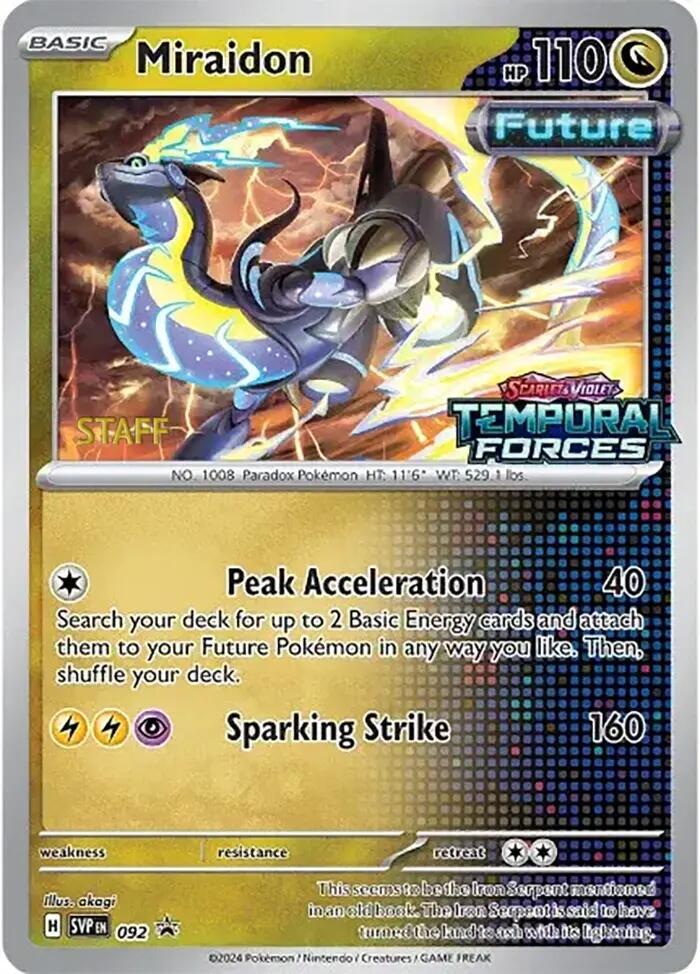 Miraidon - 092 (Prerelease) [Staff] card image