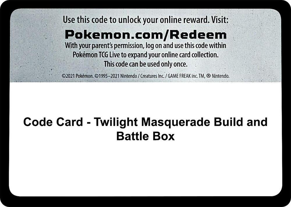 Code Card - Twilight Masquerade Build and Battle Box card image