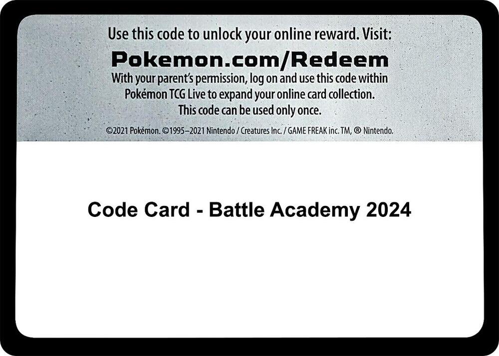 Code Card - Battle Academy 2024 card image